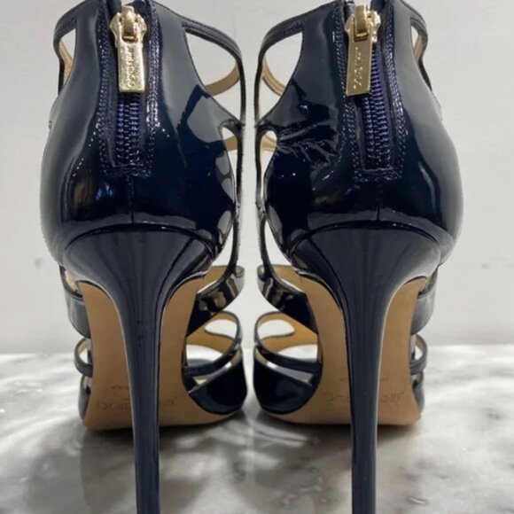 Jimmy Choo  Patent Ren 100 Sandals 38 Dark Blue - Picture 5 of 7